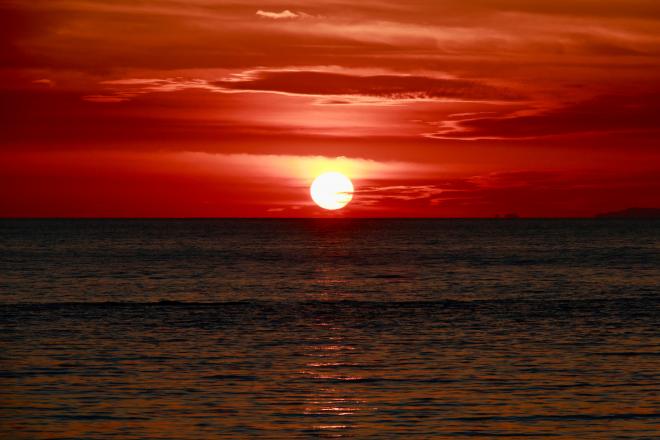 江口浜の夕日