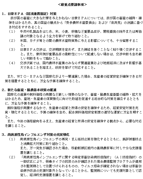 畜産政策・価格に関する意見書(2)