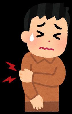 腕を痛がる男性