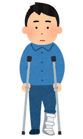 松葉杖の男性の画像