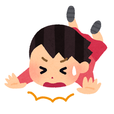 転ぶ女の子の画像